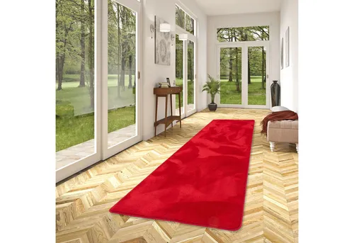Snapstyle Luxus Teppichläufer, Rot, Textil, 80x160 cm - Der Snapstyle Luxus Teppichläufer verbindet elegantes Design mit praktischer Funktionalität. Mit rutschfester Rückseite und hoher Materialdichte von 1800 g/m² ist er ideal für stilvolle Wohnräume.