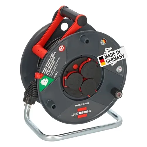 Brennenstuhl Garant V2 IP44 Kabeltrommel 40m outdoor (Made in Germany, 3 Schutzkontakt-Steckdosen, Spezialkunststoff)