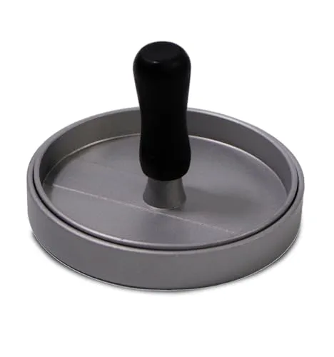 Frischluftküche Burgerpresse Aluminiumguss - Kreiert perfekte Burger Patties, essentielles Zubehör für Grill und Küche, sorgt für gleichmäßige Form und Größe - Aluminiumguss, D12cm