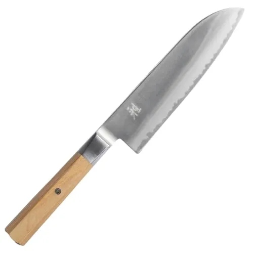 ZWILLING MIYABI 4000 FCv2 KOYA Santokumesser, 18 cm | Beige - Hochwertiges Kochmesser aus FC61 Edelviehstahl, extrem scharf und korrosionsbeständig. Ideal für präzises Schneiden von Gemüse und Fleisch mit ergonomischem Pakkawood-Griff.