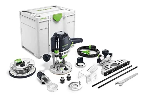 Festool OF 1400 EBQ-PLUS Oberfräse 1400W - Fräsen mit 1400 W Leistung, ideal für präzise Holzarbeiten, inklusive Zubehör und praktischen Systainer für optimale Aufbewahrung.