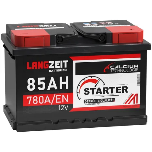 LANGZEIT Autobatterie 12V 85Ah 780A EN