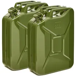 BW® Kraftstoffkanister Metall 2x 20L - TÜV-geprüft - Benzinkanister aus robustem Stahl mit 20L Volumen, TÜV und UN-zertifiziert für höchste Sicherheit. Ideal für Benzin, Diesel und E10 – perfekt für lange Fahrten oder professionelle Einsätze.
