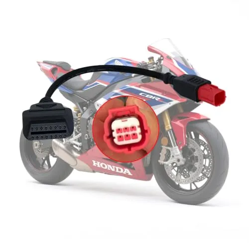 AMHTDOL 6-Pin OBD2-Adapterkabel, passend für Guzzi Kawasaki Suzuki Yamaha Piaggio Vespa Honda Motorrad OBD-Diagnosekabel, Euro5 6-Pin-Stecker für CAN-Bus und K-Line, funktioniert mit Code-Lesegerät