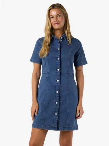Noisy may Jeanskleid NMNISA S/S SLIM DENIM DRESS - Modisches Jeanskleid aus elastischem Denim, perfekt für lässige Looks. Pflegeleicht und bequem, ideal für den Alltag.