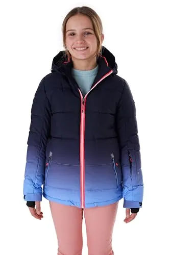 killtec Mädchen Skijacke KSW 330 GRLS SKI QLTD JCKT - lavendel, 10.000 mm Wassersäule, wasserabweisend und umweltfreundlich mit verstellbarer Kapuze und Schneefang