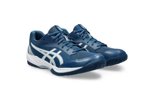 ASICS GEL-TASK 4 Hallenschuh, Gr. 48, mako blau/weiß - Volleyballschuhe mit ASICS GELTM-Technologie für optimale Dämpfung und Komfort beim Hallensport. Ideal für Badminton, Squash und mehr!
