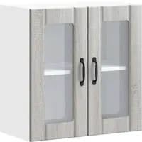 vidaXL Küchen-Hängeschrank Lucca Grau mit Glastür - Küchenhängeschrank aus robustem Holzwerkstoff, ideal zur Wandmontage für maximalen Stauraum und Ordnung in deiner Küche.