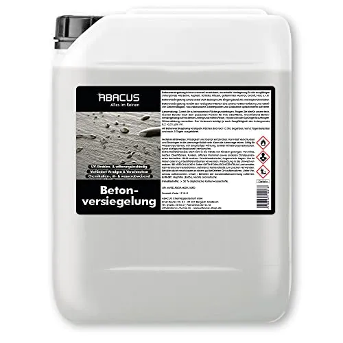 ABACUS® Betonversiegelung, Steinversiegelung, Dachversiegelung, Ziegelversiegelung, Dachpfannenversiegelung, Zementversiegelung, Tonversiegelung, Gipsversiegelung – Betonversiegelung 5 Liter (1115.5)