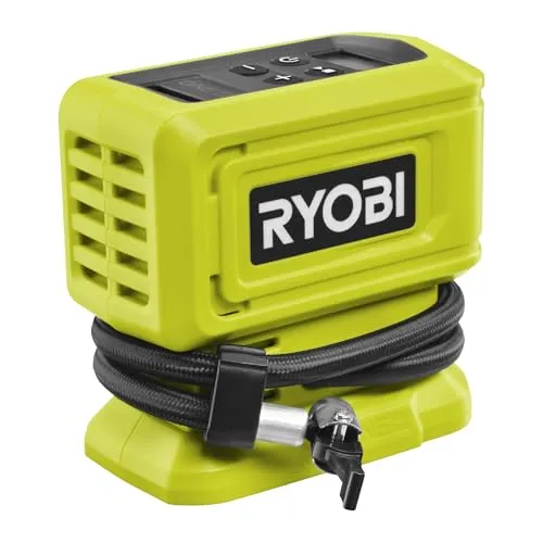 Ryobi RPI18-0 - Tragbarer Akku-Kompressor 18V - Kompressor für unterwegs, ideal für Reifen und Luftmatratzen, max. Betriebsdruck 11 bar, ohne Akku und Ladegerät, 3 Jahre Garantie.