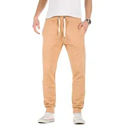 Yazubi Jogginghose Sweatpants Edward mit elastischem Bund mit Kordelzug in Unifarbe braun L