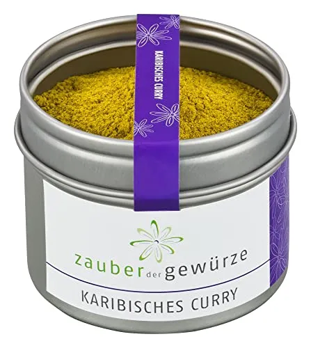 Zauber der Gewürze Karibisches Curry – Zitronig-fruchtiges Curry Pulver mit frischem Aroma für Geflügel, Gemüse, Fisch und Meeresfrüchte, 50 g