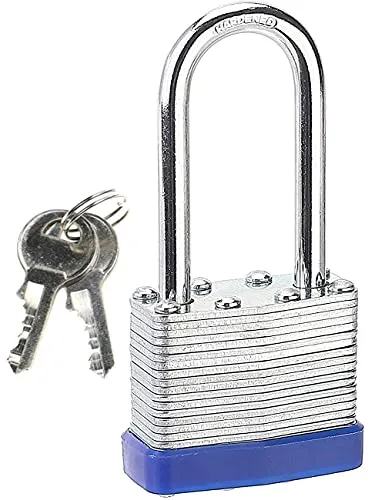 CL-Link Bügel-Vorhängeschlösser, langes Schloss mit Schlüsseln, robustes Vorhängeschloss, wetterfest, strapazierfähig, laminiert, für Fitnessstudio, Spind, Schule, Garage, Zaun, Schuppen