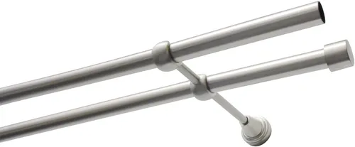 Gardinia Gardinenstangen Set Ally 2-Lauf Ø 19 mm in silber von GARDINIA