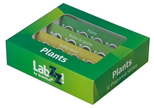 Levenhuk LabZZ P12 Präpariertes Pflanzen-Probenträgerset mit 12 Biologischen Proben für Kinder mit Interesse an Botanik