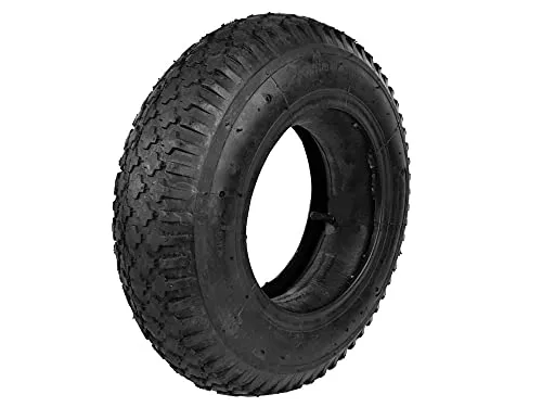 UK-Motors 1x Schubkarrenreifen 4.80/4.00-8 mit Schlauch, Schwarz, Gummi, Pneumatisch, 8 Zoll, 210 kg, für Innen- und Außenbereich