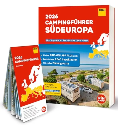 Produktbild ADAC Campingführer Südeuropa 2026 mit kostenlosem PINCAMP Gutschein