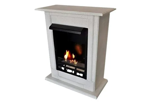 Ethanolkamin Madrid Deluxe Royal Granit Hell - Kaminöfen mit elegantem Design, Sicherheitsglas und bis zu 3,5 kW Heizleistung – ideal für gemütliche Abende!