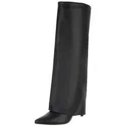 Ital-Design Moderne Damen-Stiefel mit spitzem Zehenbereich für Alltag High-Heel-Stiefel (90109682) Pfennig-/Stilettoabsatz Stiefel in Schwarz schwarz 36 EU