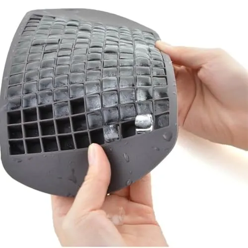 Stück Schwarz Mini Eiswürfelform, Wiederverwendbare 24x12CM Eiswürfel Silikonform, 160 Kleine 1CM Gitter Haltbarkeit Eiswürfelform, für Küche, Bars, Whisky, Cocktails und Getränke 2