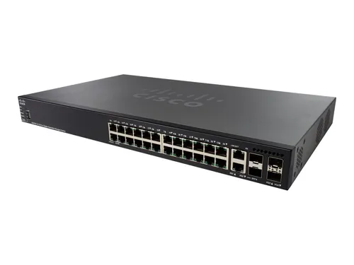 Cisco SG550X-24MPP-K9-EU Switch - 24 Anschlüsse - L3 - managed - Netzwerk-Switch mit 24 Ports, PoE+ Unterstützung und starker Leistung für Unternehmen, ideal für den Aufbau stabiler Netzwerke.