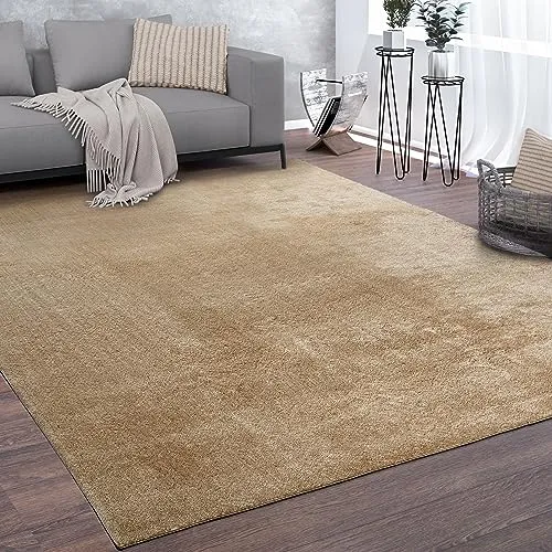 Paco Home Kurzflorteppich Dunkelgelb, 140x200 cm - Strapazierfähiger Kurzflorteppich in Dunkelgelb, ideal für jeden Raum. Der flauschige Flor sorgt für Komfort und ist pflegeleicht sowie für Fußbodenheizung geeignet.