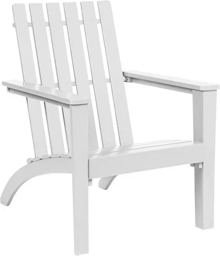 GOPLUS Adirondack Stuhl aus Akazienholz, ergonomisch, weiß