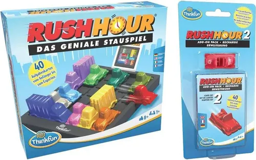 Ravensburger 76476 Rush Hour® inkl. Erweiterungskarten - Gesellschaftsspiel für 1-2 Spieler ab 8 Jahren, fördert strategisches Denken und bietet spannende Herausforderungen mit Erweiterungskarten.