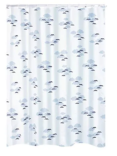 Duschvorhang Textil Helgoland inkl. Ringe blau 180x200 cm von Ridder