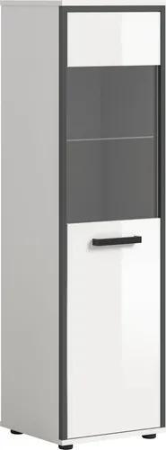Midischrank Kojak in Weiß/Anthrazit - Moderner Midischrank Kojak in Weiß/Anthrazit, ideal für Büros. Bietet viel Stauraum und passt perfekt in jedes Raumkonzept.