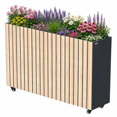 Zelsius Hochbeet mit Rollen Anthrazit RAL 7016, 120 x 30 x 80 cm - Das Zelsius Hochbeet in modernem Anthrazit überzeugt mit stabiler Stahlkonstruktion und witterungsbeständiger Oberfläche. Mit praktischen Rollen für flexibles Verschieben, ideal für Garten, Balkon oder Terrasse.