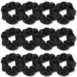 Haargummis Scrunchies Satin-Seide Schwarz 12 Stück - Elegante Haargummis aus Satin in Schwarz, ideal für jeden Anlass. Mit hervorragender Elastizität sind sie sanft zum Haar und halten es sicher. Perfekt zum Tragen im Haar oder am Handgelenk – für stilvolle Akzente im Alltag.
