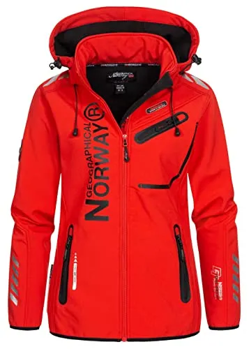 Geographical Norway Damen Softshell Jacke G-ROSE - ROT/SCHWARZ - XL/4