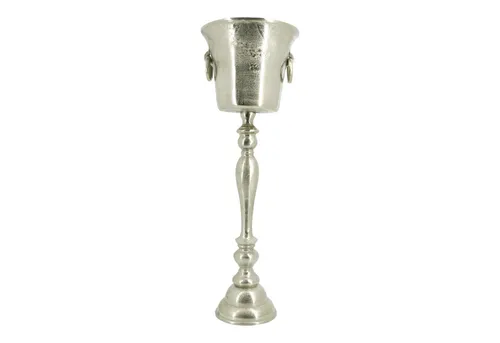 Weinkühler BRUSH auf Ständer - Silber Aluminium - Eiseimer & Weinkühler, stilvoller Weinkühler auf Ständer aus vernickeltem Aluminium, ideal für elegante Anlässe und perfekte Präsentation Ihrer Weine.