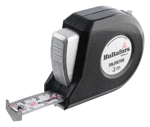 Hultafors Talmeter 3m x 16mm - Schlagfestes Taschenbandmaß mit Spezialskala für Durchmesser- und Umfangmessung, ideal für präzise Innenmessungen
