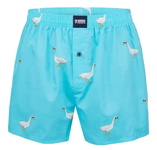 Happy Shorts Herren American Boxer Boxershorts Webboxer Gans, Farbe:Gans - Goose, Grösse:L