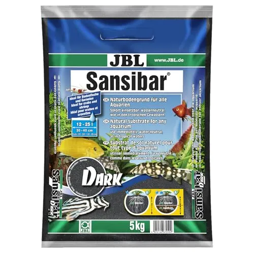 JBL Sansibar Dark 67050, Bodengrund Dunkel für Süßwasser-Aquarien, 5 kg, Fisch
