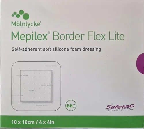 MEPILEX Border Flex Lite Schaumverband 10x10 cm - 5 St - Erste-Hilfe-Heftpflaster & Verbandsmaterial, hautfreundlicher Schaumverband für sanfte Wundversorgung und optimalen Tragekomfort.