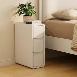 AQIMUELE Nachttisch Schmal Weiß mit 2 Schubladen - Eleganter Nachttisch mit 2 Schubladen, sofort einsatzbereit und aus hochwertigem FAS-Massivholz. Ideal für kleine Räume, bietet er praktischen Stauraum und ein zeitloses Design.