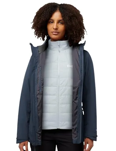 Jack Wolfskin Hunberg 3IN1 Jacket W - Vielseitige Damenjacke für jedes Wetter - Doppeljacken & Multifunktionsjacken für Damen, aus recycelten Materialien, bietet optimalen Wetterschutz und Wärme durch PRIMALOFT Isolierung.