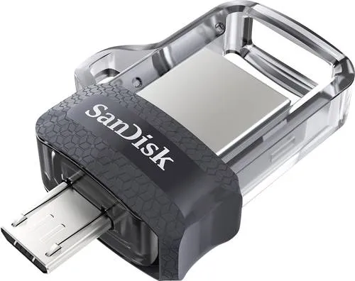 SanDisk Ultra Dual Drive 128GB - USB 3.0 USB-Stick mit Micro B-Anschluss, drehbare Konstruktion und Schlüsselringschlaufe für flexible Speicherlösungen