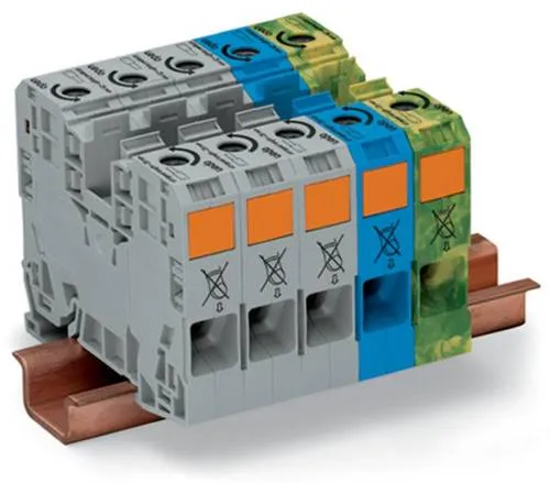 WAGO 285-139 Drehstomklemme - Zusatzklemmen in Grau, Blau, Grün und Gelb, ideal für sichere elektrische Verbindungen