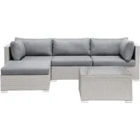 Beliani Lounge Set SANO II Hellgrau – Modulares Gartenmöbel-Set