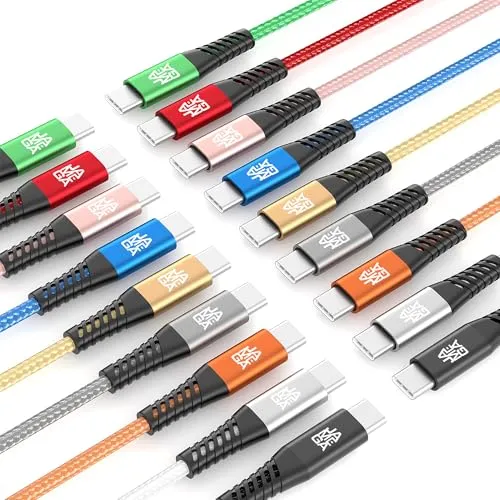 JAMEGA - USB Typ C Kabel Grün 3m | USB C Ladekabel und Datenkabel Fast Charge Snyc USB C Stecker auf USB C Stecker kompatibel mit iPhone 15 Pro Max iPad Pro Air Samsung Macbook Tablets Huawei uvm.