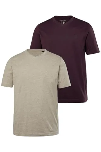 JP 1880 Herren T-Shirts Übergrößen L-8XL, 2er-Pack V-Ausschnitt - T-Shirts für Herren, bequeme Passform bis 8 XL im praktischen 2er-Pack, geprüft nach Ökotexstandard 100 für höchste Qualität und Tragekomfort.