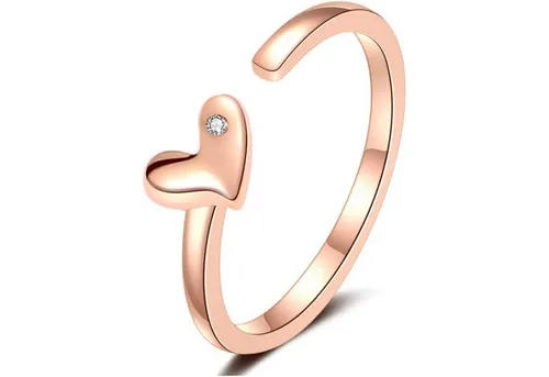 Lisandra Scott Silberring Verstellbar mit Herz & Zirkonia Stein - Verstellbarer Ring für Damen, Dein Herz, dein Ring