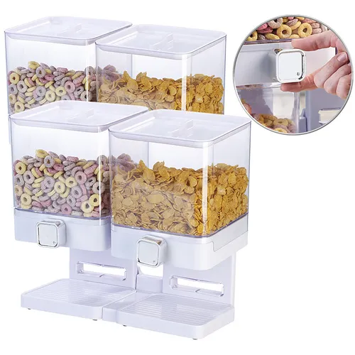2er-Set Doppel-Spender für Snacks, je 33,5 x 30,5 x 16,5 cm, weiß