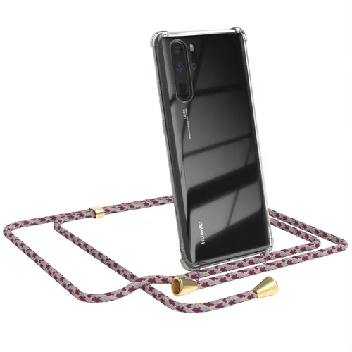 Für Huawei P30 Pro Handyhülle zum Umhängen Kordel Tasche Kette Umhängehülle Rot