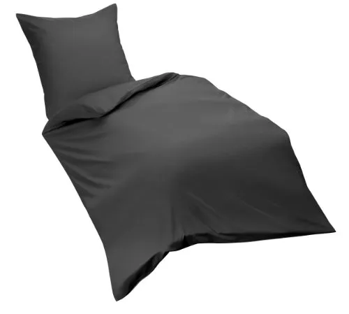 Fleuresse Flanell-Bettwäsche, anthrazit, 135 x 200 cm - Kissenbezüge aus hochwertigem, schadstoffgeprüften Flanell, 100 % Baumwolle, bügelleicht und pflegeleicht – ideal für gemütliche Nächte.