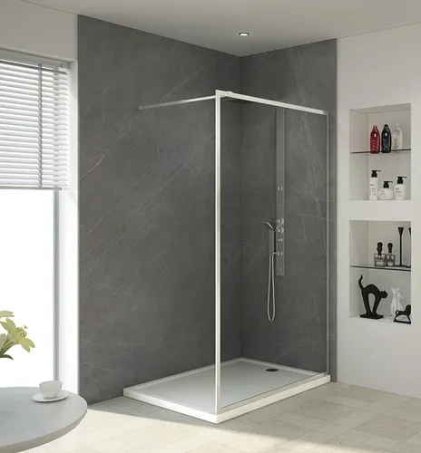 MARWELL Walk In Dusche 120x200 cm - Duschabtrennung aus 6 mm Sicherheitsglas, modern und barrierefrei für einen bodenfreien Einstieg – ideal für jedes Badezimmer.